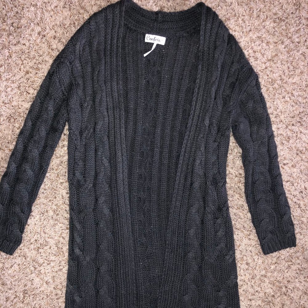 Women's Charcoal Sweater Cardigan